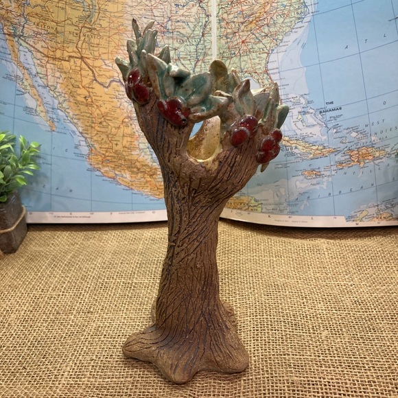 Fox Pass Pottery Hollow Tree Sculpture signed B Larkin 2001 - Picture 4 of 7